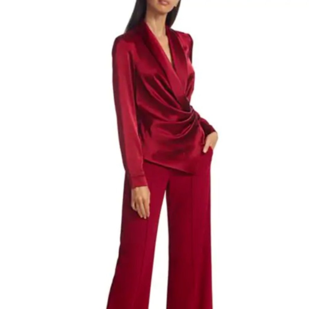 NWithTag Alice Olivia Aurora Draped Shawl Collar Wrap Blouse Size 14 retail $330